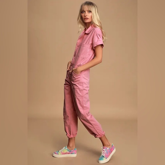 Pistola Grover Washed Pink Utility Jumpsuit - Picture 2 of 11